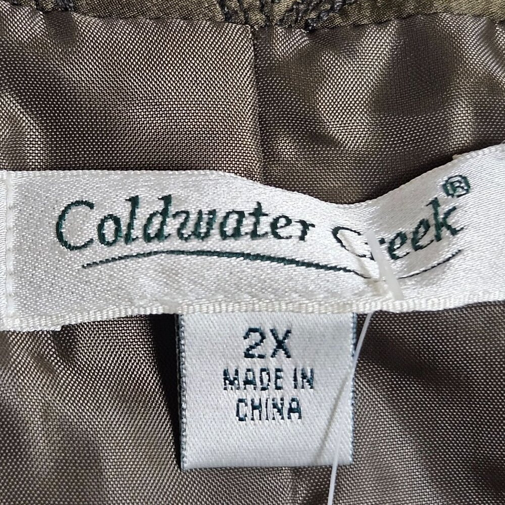 Coldwater Creek Jacket Womens 2X Silk Blend Quilted Stitch Asian Imperial Green - Picture 5 of 11